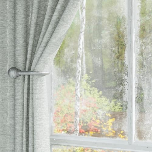 Hion Curtain Holdbacks Silver 6pcs, Curtain Tiebacks Wall Mounted Hooks