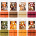 Salubrito Fall Scented Wax Melts, Strong Scented Soy Wax Cubes/Tarts Variety Set- Pumpkin Spice, Cinnamon, Spiced Cider, Snickerdoodle, Balsam Pine, Candy Corn, Fall Harvest, Apple Pie, 8x2.5oz