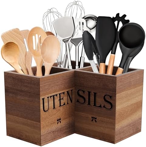 Suli Extra Large Utensil Holder Countertop for Corner Kitchen Counter