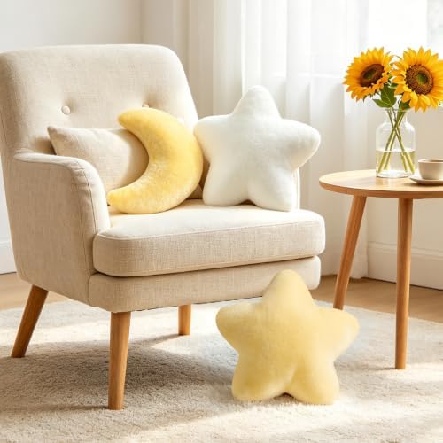 2PCS Moon Star Pillow Set, Cute Decorative Throw Pillows for Bed Couch