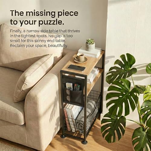 Skinny Side Table with Storage