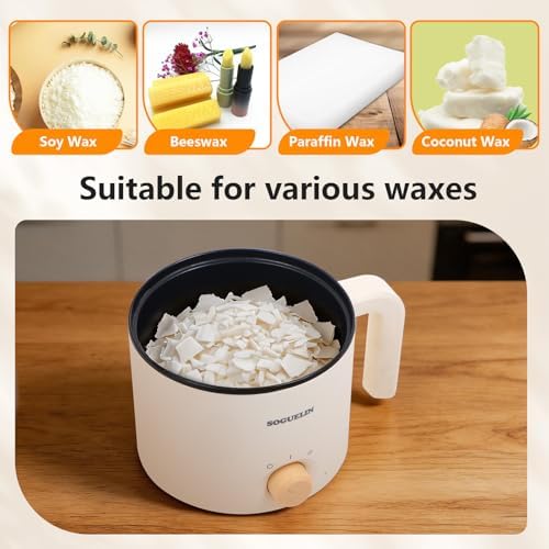 SOGUELIN Wax Melting Pot with Spoon & Thermometer for Candle Making