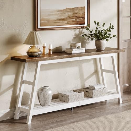 ChooChoo 70.9 Inch Long Console Tables for Entryway, Hallway Table, 2-Tier