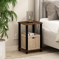 Furinno Simplistic Toolless 2-Tier Compact Night Stand, Amber Pine
