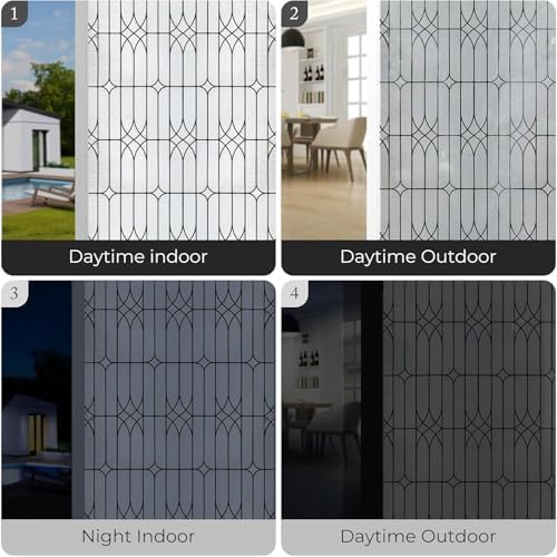 ADD.HERES Window Privacy Film, Glass Decorative Static Cling, 29.5" x 78.7"