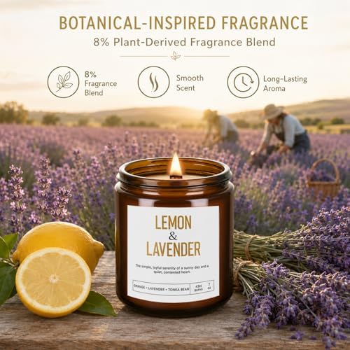 Yinuo Candle Scented Candles Gift Set, 4 Pack 28 oz Wooden Wick Soy Candles