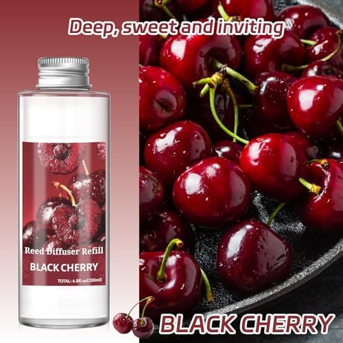 SCENTORINI Reed Diffuser Oil Refill, Black Cherry Diffuser Oil 6.76 Fl Oz