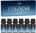 SALUBRITO Cologne Fragrance Oils, Premium Essential Oil Set for Diffuser, Soap, Candle Making Scents, Amber Oud, Midnight Musk, Blue Mystique, Sweet Tobacco, Nocturne, Cologne