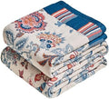 MSGKV Boho Throw Blanket 60"x80" 100% Cotton Farmhouse Floral Blanket