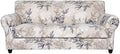 SearchI Stretch Sofa Cover Printed Couch Cover, Floral Pattern 4 Pieces Sofa Slipcover with 3 Separate Cushion Cover, Washable Furniture Protector for Living Room(Sofa, Flower Shadow)