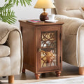 Joaxswe Narrow Side Table with Glass Door Storage
