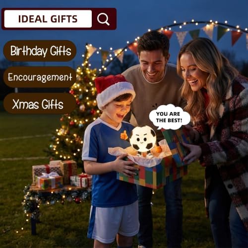 YR YRHH-PET Positive Soccer Night Light, Boy Sports Lamp, Cute Room Décor