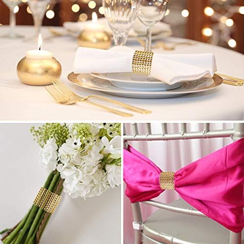 Accmor 100pcs Napkin Rings, Gold Silver Napkin Rings Buckles