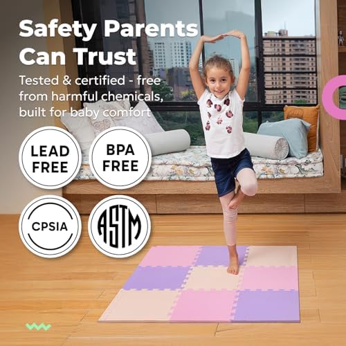 MioTetto Baby Play Mat, Soft Foam Floor Tiles for Kids. Adjustable Interlocking Foam Tiles, Fits with 50x50 Playpen Baby mat for Crawling & Development, Safe & Non-Toxic Playmat for Babies 6-12 Months