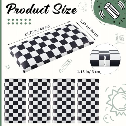 4 Pack Wall Padding Headboard 15.75" x 7.87" x 1.18" Black White Checkered