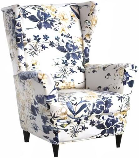 HZDHCLH Wingback Chair Slipcovers 2 Piece,Stretch Spandex Wing Chair Covers for Living Room Armchair,Washalbe Sofa Slipovers