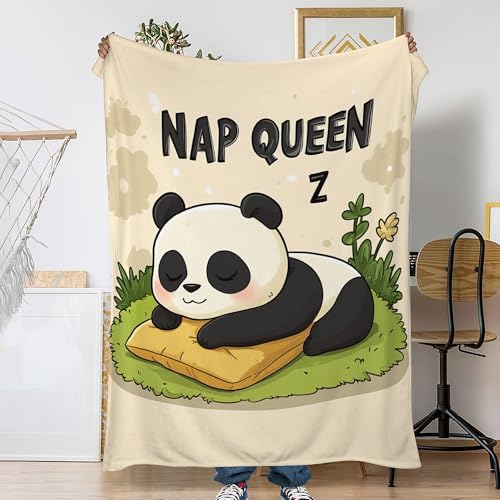 Cute Panda Throw Blanket for Couch Home Decoration,Sleeping Animal Cozy Fluffy Blanket,Decorative Flannel Fleece Fall Throw for Sofa Living Room Travel,Camping,Naps,Reading40 X 50 Inch