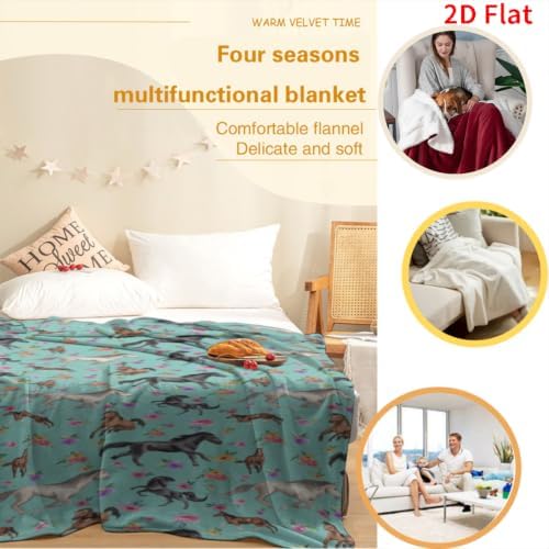 Horse Blanket 40"x50", Soft Lightweight Throw Blanket for Kids Teens Adults, All Season Cozy Decorative Blanket for Sofa Bed Couch Travel