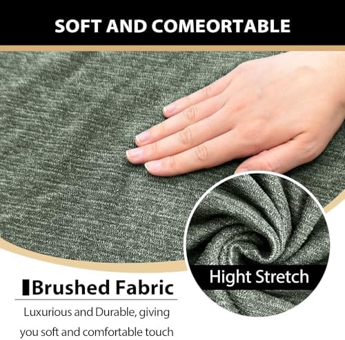 4 Piece T Cushion Sofa Slipcovers Stretch Couch Slip Cover for 3 Cushion Couch Sofa, Machine Washable for Living Room (Green, 3 Cushions)
