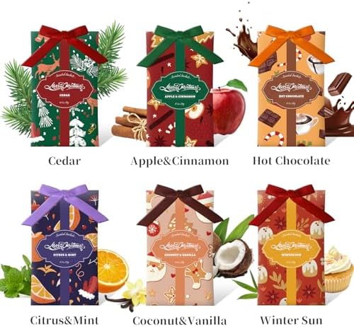 SCENTORINI Christmas Scented Sachets for Drawer and Closet, 6 Pack XL