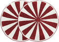 Alpha Living Home Beaded Placemats, Set of 2, 13 in Round, Red & White