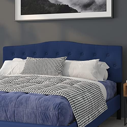 Flash Furniture Cambridge Button Tufted and Diamond Stitched Upholstered King Size Headboard in Navy Fabric
