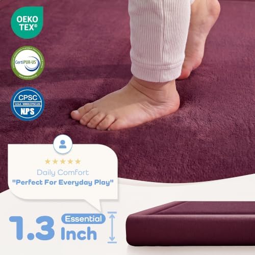 1.3" Thick Baby Play Mat for Floor,39x59 Memory Foam Tummy Time Mat