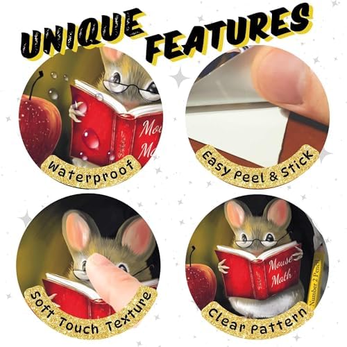Teacher’s Pet Mouse Wall Sticker – Adorable 3D Reading Mouse Décor for Classroom, Kids Room & Book Lover Gift by MICESTERPIECE
