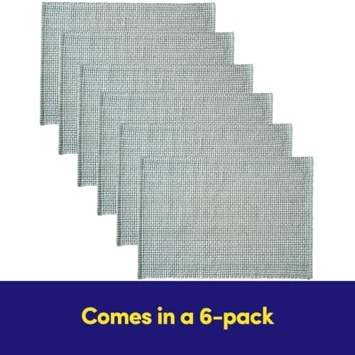 Sweet Home Collection 100% Cotton Placemats for Dining Room Rectangle Two Tone Woven Fabric 13" x 19" Soft Durable Table Mat Set, Set of 6, Pale Green