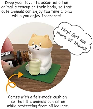 Stone Diffuser Tea-Drinking Animals [ Designed in Japan] Non Electric Passive Diffuser for Essential Oil and Aromatherapy (Ceramic/Clay) (Tea-Drinking Capybara)