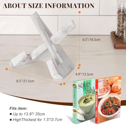 PUERSI Cookbook Stand for Kitchen, Recipe Book Holder for Kitchen Counter