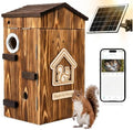 Smart Squirrel Box with Camera Solar Powered, 2K HD WiFi Squirrel House Camera with Auto Detection & Night Vision, Outdoor Squirrels Nesting Box with App Control (2.4GHz Only)