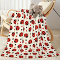 Cute Ladybugs Pattern Fleece Throw Blanket Ultra Soft Cozy Decorative Flannel Blanket for Home Bed Couch Chair Travel 40x30in