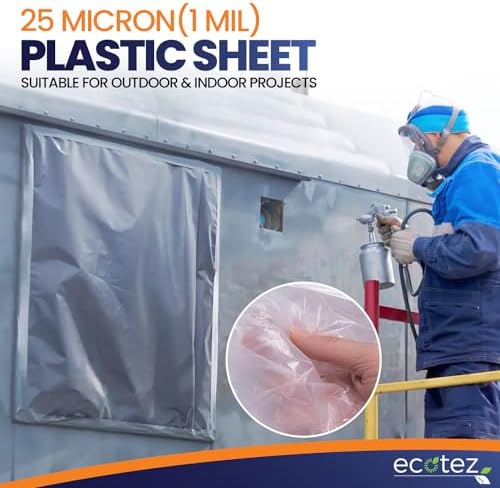 1 Pack 12 x 9 ft Extra Large Plastic Drop Cloth for Painting