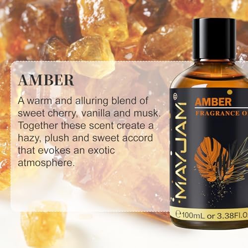 MAYJAM Amber Fragrance Oil Essential Oils for Diffusers, 100ML/3.38FL.OZ