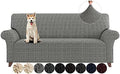 ZNSAYOTX Couch Covers for 3 or 4 Cushion Couch High Stretchy Spandex Pet Friendly Sofa Slipcover 1 Piece Non Slip Couch Covers Extra Large Furniture Protector (Black and White, XL Sofa)