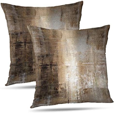 Throw Pillow Covers for Couch, 18x18 Inch, Set of 2, Taupe