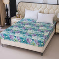 Bedding Fitted Sheet with Deep Pocket,Oil Painting Style Printed Fabric Bed Sheets for Boys Girls Single Bed (Green Floral,Twin)