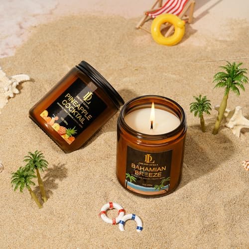 Pineapple Cocktail Candles, 7oz Pineapple Cocktail Scented Candle, Natural Soy Candles for Home Scented, Long Lasting with 50 Hour Burn Time, Gifts for Men Women