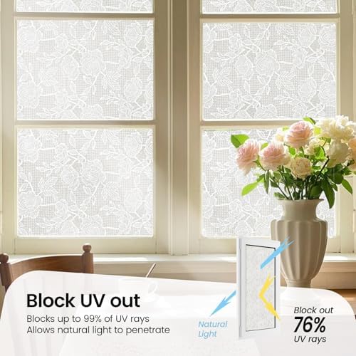 ADD.HERES Window Privacy Film, Glass Decorative Static Cling, 17.5" x 78.7"