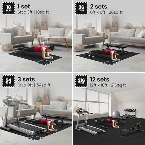 bemaxx Gym Mats Set - EVA Interlocking Foam Floor Tiles Workout Mat Puzzle