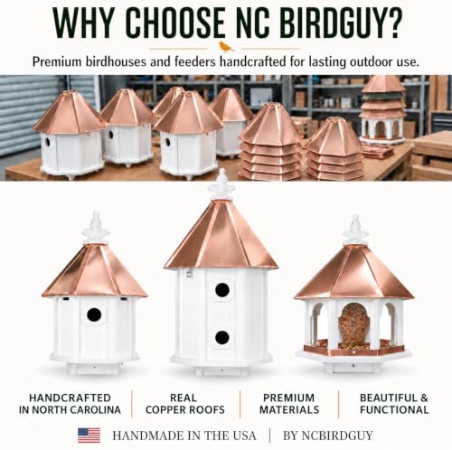 Handmade Copper Roof Bluebird House (H8C)