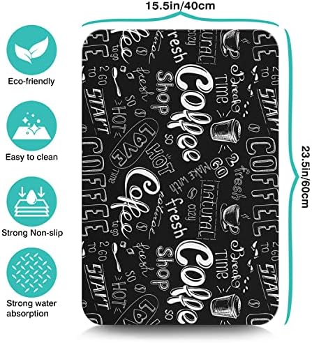 Fun Coffee Mat 23inx15in,Coffee Bar for Countertops,Absorbent Hide Stain Anti-Slip Accessories Fit Under Machine Mat,dish Drying Mats Kitchen, (DS)