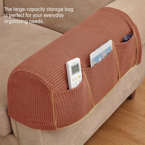 SUBRTEX Stretch Couch Arm Covers Set of 2, Non-Slip Sofa Armrest Slipcovers