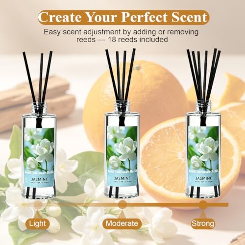 Reed Diffuser Oil Refill Set,3x6.76 Oz Citrus Sandalwood Jasmine Scent Oil