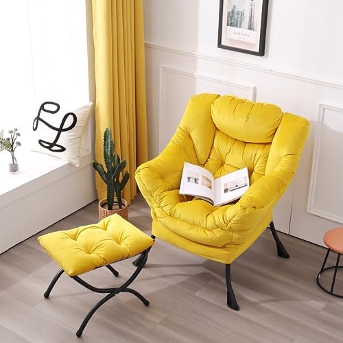LITA Lazy Chair with Ottoman, Comfy Accent Reading Chair