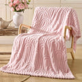 BEDELITE Cute Pink Boho Fleece Throw Blanket for Couch, 50x60 Inches