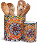 vancasso 7.3"+5.5" Utensil Holder, Porcelain Utensil Holder for Countertop