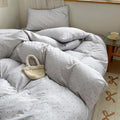 LifeTB Grey Duvet Cover King Size, 3 Piece Polka Dot Duvet Cover with 2 Pillowcases, 100% Cotton Muslin Breathable All Seasons Comforter Cover, Cute Polka Dot Bedding Set for Teen Girls Women