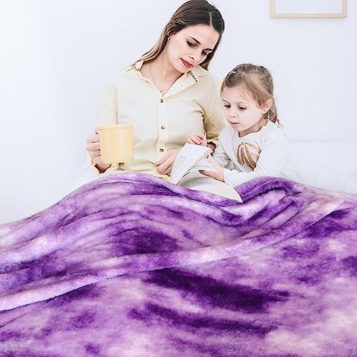 Purple Throw Blanket, Small Fleece Lavender Blankets for Kids Girls 40"x50"